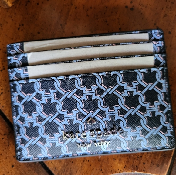 KATE SPADE ♠️ Slim Card Holder in Blue Spade Link! NWT! - Picture 5 of 8